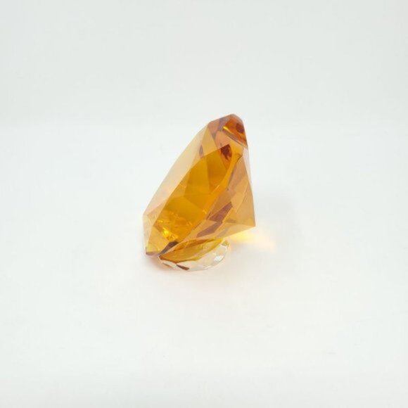 Amber Heart Art Glass Paperweight - Picture 4 of 5